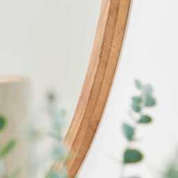 Marbury 100cm Round Wooden Mirror - Natural - thumbnail 5