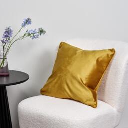 Alford 45x45cm Velvet Cushion Cover - Turmeric Yellow - thumbnail 1