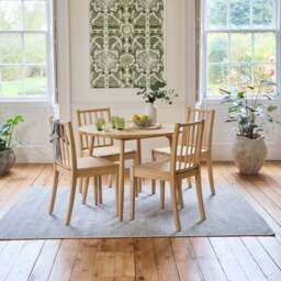Tilly 100cm Round Dining Table - 4 Seater - Tilly Dining Chairs - Whitewash Oak - thumbnail 2