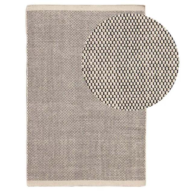 Atcham Black/Natural Pebble Wool with Cotton Rug - 120 x 170cm - image 1