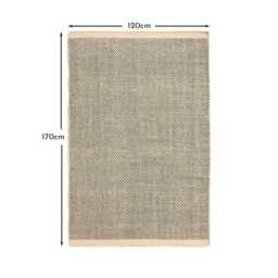 Atcham Black/Natural Pebble Wool with Cotton Rug - 120 x 170cm - thumbnail 6