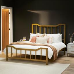 Marie King Size Bed - Gold Metal - thumbnail 1