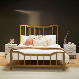Marie King Size Bed - Gold Metal - thumbnail 4