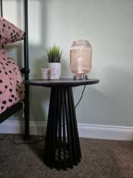 Elland 22.5cm Glass Table Lamp - Blush Pink & Chrome - thumbnail 2