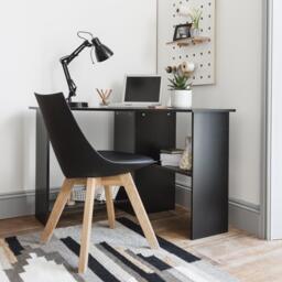 Essie Corner Desk - Black - thumbnail 3