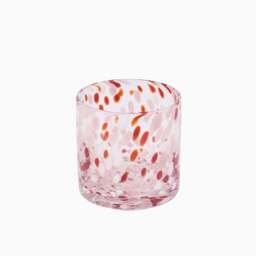 Lazio 10cm Glass Candle Holder - Paprika & Blush Pink Confetti - thumbnail 6