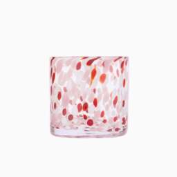 Lazio 10cm Glass Candle Holder - Paprika & Blush Pink Confetti - thumbnail 5