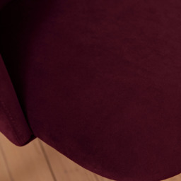 Freya Burgundy Red Dining Chairs - Set of 2 - Pale Oak Legs - thumbnail 3