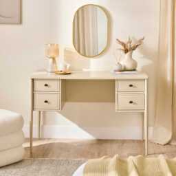 Aubrey Driftwood Dressing Table with Drawers - thumbnail 1