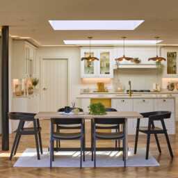 Priya Whitewash Dining Table Set - 6 Seater - Ella Black Wooden Chairs - thumbnail 4