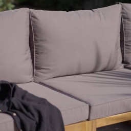Rowan 4 Seater Wooden Garden Corner Sofa - Grey - thumbnail 2