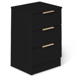 Essie 3 Drawer Bedside Table - Pitch Black - Set of 2 - thumbnail 5
