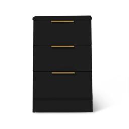 Essie 3 Drawer Bedside Table - Pitch Black - Set of 2 - thumbnail 6