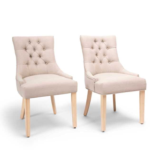 Louis Sand Dining Chairs - Set of 2 - Whitewash Legs - image 1