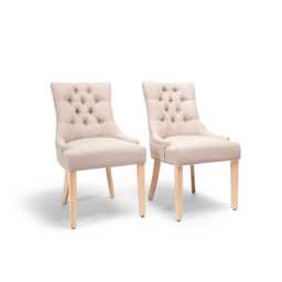 Louis Sand Dining Chairs - Set of 2 - Whitewash Legs - thumbnail 6