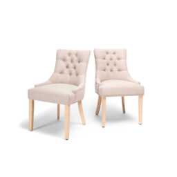 Louis Sand Dining Chairs - Set of 2 - Whitewash Legs - thumbnail 5