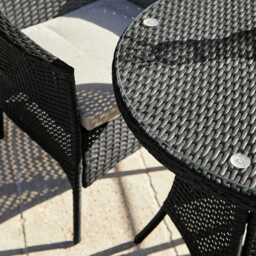 Kemble 4 Seater Garden Round Dining Table - Black - thumbnail 3