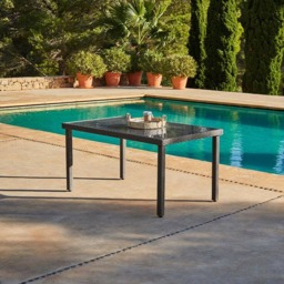 Marston 6 Seater Rectangular Garden Dining Table - Grey
