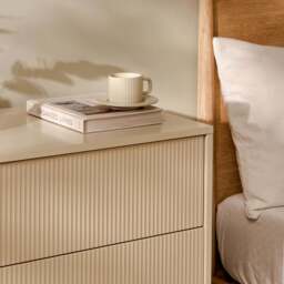 Luella 80cm 3 Drawer Fluted Chest of Drawers - Driftwood - thumbnail 4