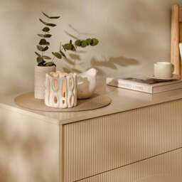 Luella 80cm 3 Drawer Fluted Chest of Drawers - Driftwood - thumbnail 3
