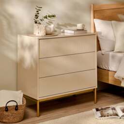 Luella 80cm 3 Drawer Fluted Chest of Drawers - Driftwood - thumbnail 2