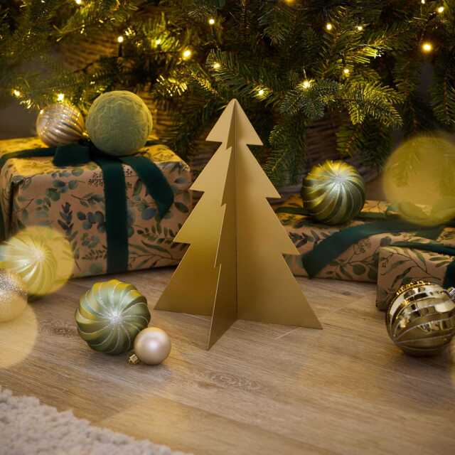 Falun 25cm Metal Tree Ornament - Gold - image 1