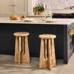 Kehlani Chalked Mango Wood Bar Stool