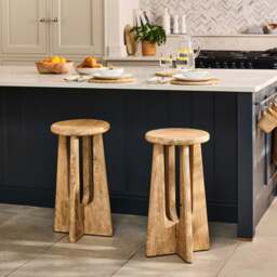 Kehlani Chalked Mango Wood Bar Stool - thumbnail 1