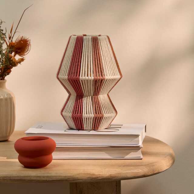 Kateli Paprika Stripe Small Table Lamp - 21cm - image 1