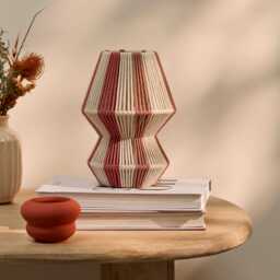 Kateli Paprika Stripe Small Table Lamp - 21cm - thumbnail 1