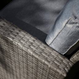 Aston 9 Seater Rattan Garden Corner Sofa Set with Grey LED Premium Parasol - Polywood Top - Grey - thumbnail 6