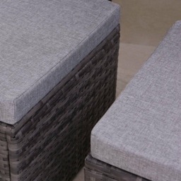 Weston 4 Seater Rattan Corner Sofa Garden Set With Polywood Top - Grey Weave - thumbnail 4