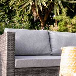 Weston 4 Seater Rattan Corner Sofa Garden Set With Polywood Top - Grey Weave - thumbnail 2