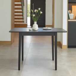 Paul Black Oak Extending Dining Table Set - 4 Seater - Agatha Olive Green Dining Chairs - thumbnail 2