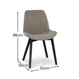 Bella Soft Beige Dining Chairs - Set of 2 - Black Oak Legs - thumbnail 6