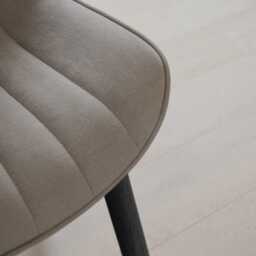 Bella Soft Beige Dining Chairs - Set of 2 - Black Oak Legs - thumbnail 4