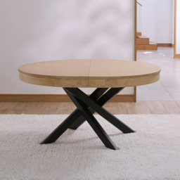 Amelia Whitewash Extendable Dining Table - Black Legs - thumbnail 3