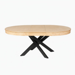 Amelia Whitewash Extendable Dining Table - Black Legs - thumbnail 5