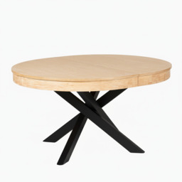 Amelia Whitewash Extendable Dining Table - Black Legs - thumbnail 6