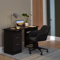 Essie 3 Drawer Desk - Black - thumbnail 1