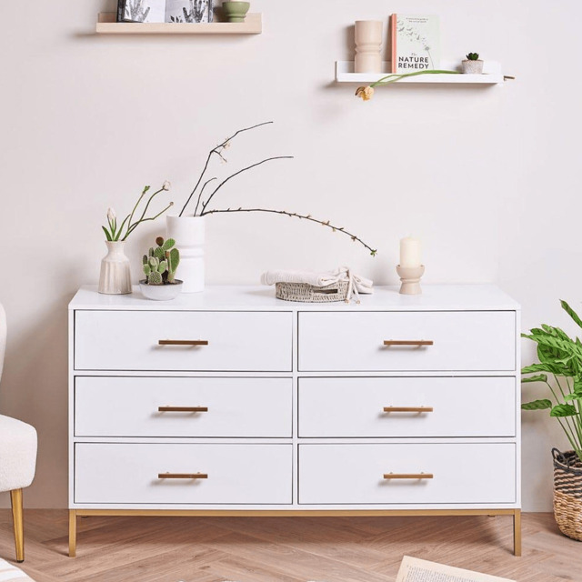Marie 6 Drawer Chest of Drawers - White - image 1