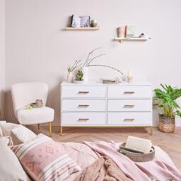 Marie 6 Drawer Chest of Drawers - White - thumbnail 4
