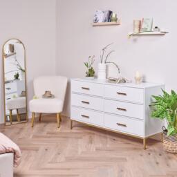 Marie 6 Drawer Chest of Drawers - White - thumbnail 3
