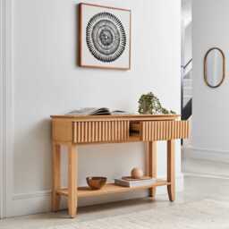 Willow Whitewash Oak Console Table - thumbnail 6