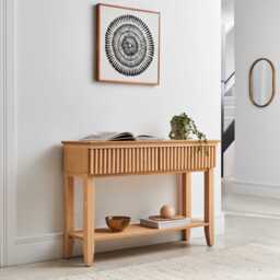 Willow Whitewash Oak Console Table - thumbnail 2