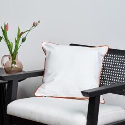 Elsham 45x45cm Velvet Trim Cushion Cover - Burnt Orange - thumbnail 3