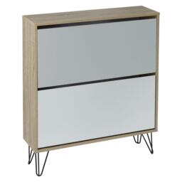 Anderson Shoe Cabinet - 2 Door - Oak Effect & Grey - thumbnail 6