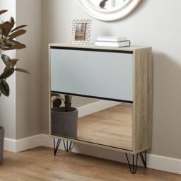 Anderson Shoe Cabinet - 2 Door - Oak Effect & Grey