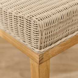 Reid Linen Grey Dining Chairs - Set of 2 - Whitewash Mindi Wood Legs - thumbnail 4