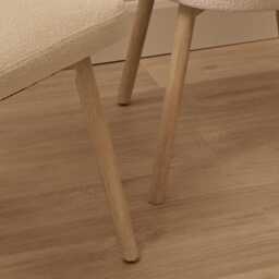 Arabella Light Beige Boucle Dining Chair - Set of 2 - Whitewash Oak Legs - thumbnail 3